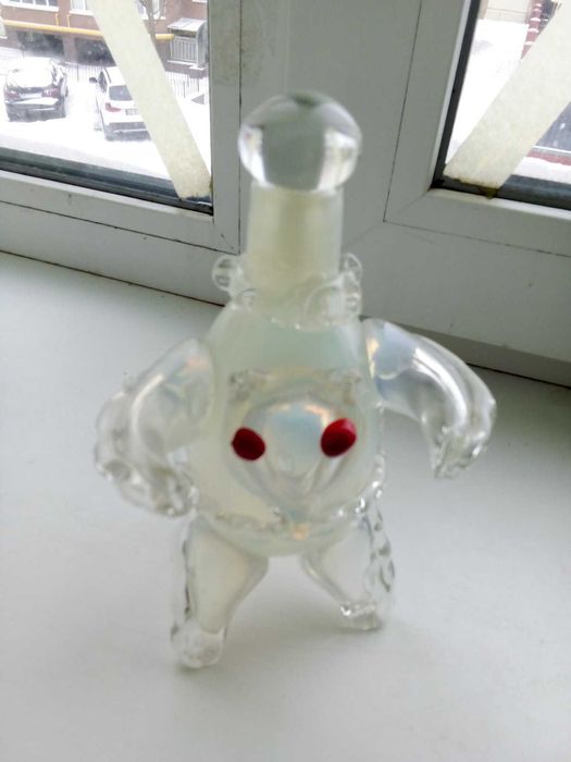 Штоф ведмідь  гутне  скло ЛКСФ