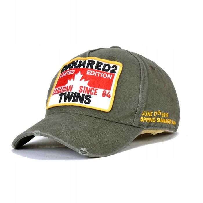 Czapka Bejsbolówka DSQUARED2 Twins ARMY GREEN