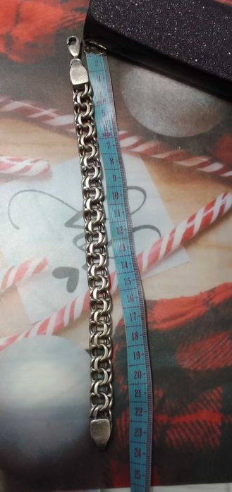 Мужской серебряный браслет 925 пробы