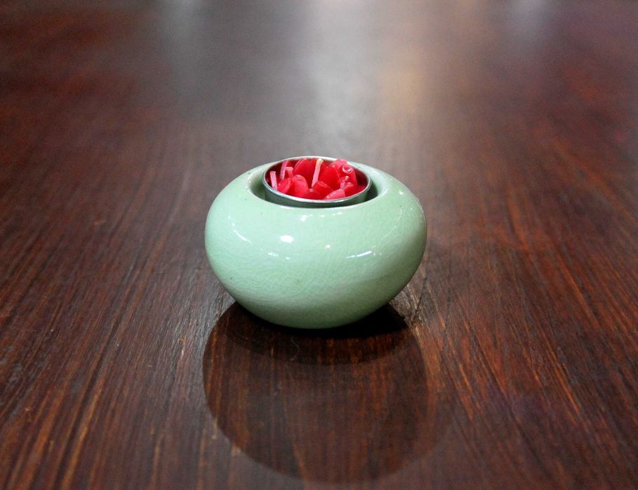 Porta-velas cerâmica