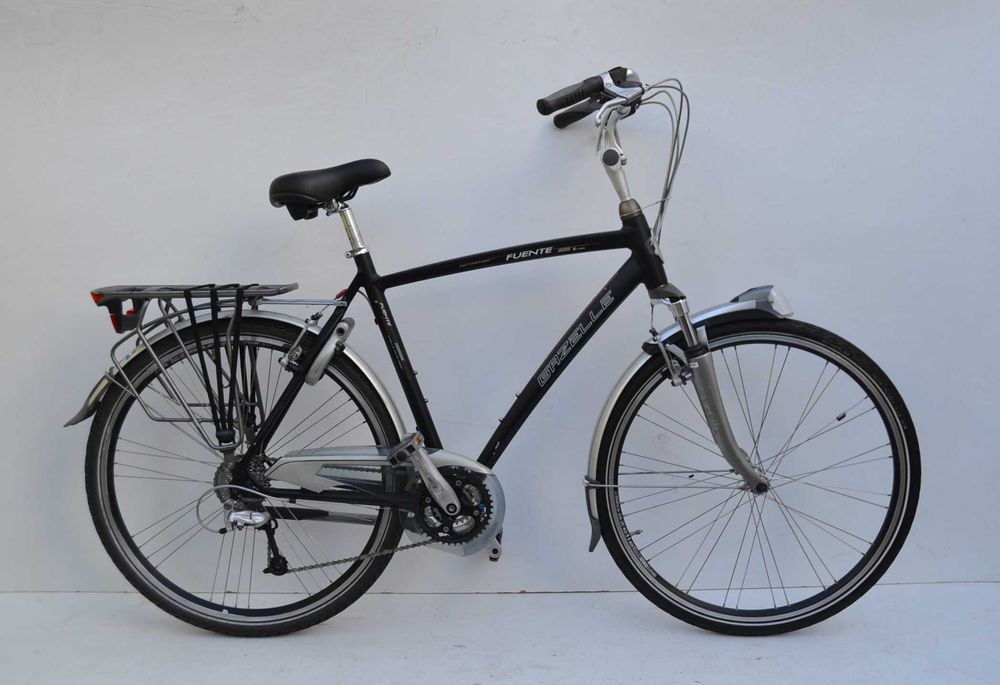 Czarny lekki rower trekkingowy * Gazelle Fuente koła 28'' 57cm do pary