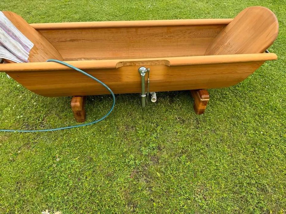 Wanna drewniana wolnostojąca z drewna komplet SPA beczka bania sauna