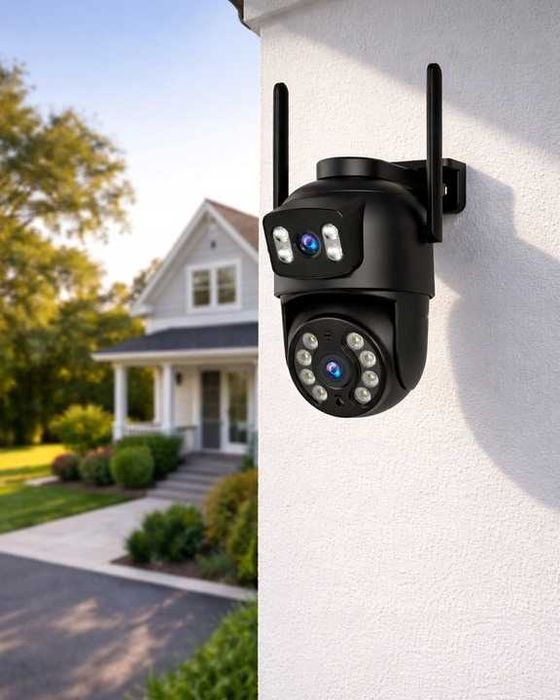 DWA Obrotowe obiektywy kamera WiFi 6MP podwójna IR HD Smart IP65 PTZ