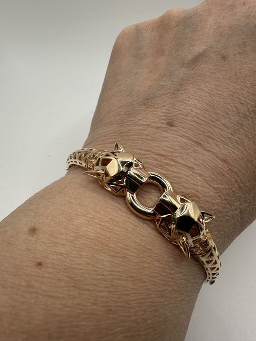 Браслет 9.08(18р) Пантера без вставок, полновєс, 9.1г зрлото 585 проба