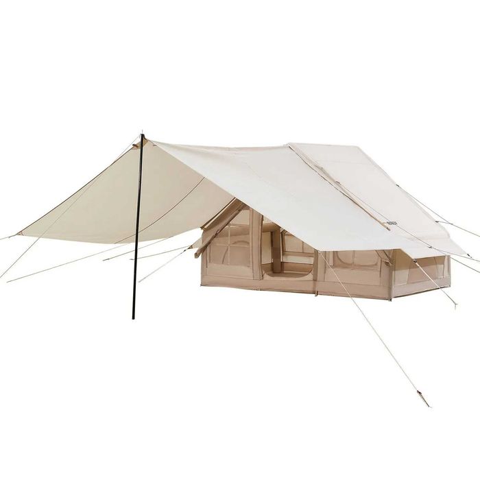 Nadmuchiwany namiot kempingowy bezstelażowy NOWY ! z otworem na piecyk