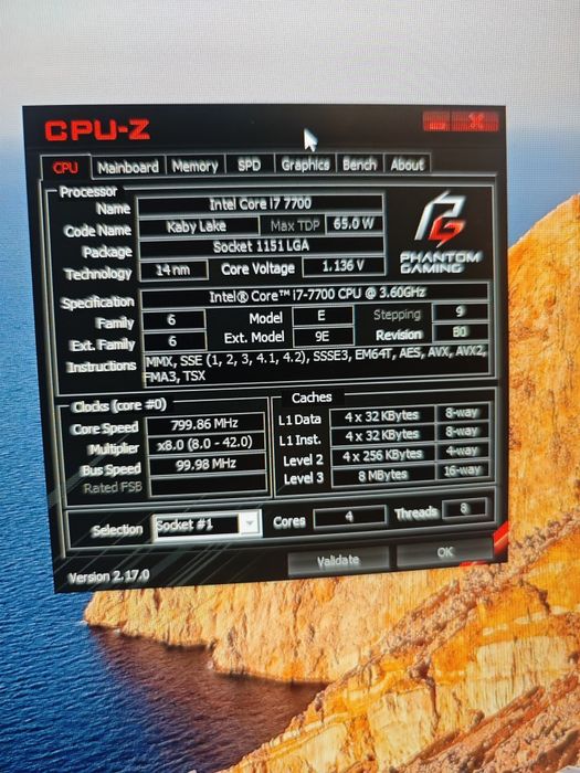 i7 8x4.2 GHz RAM 16gb RX580 4GB m.2 240GB HDD 3TB ASRock Z170 Extreme4