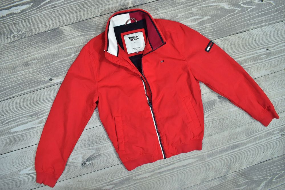 Tommy Hilfiger Czerwona Kurtka Męska Wiatrówka Bomber Xs