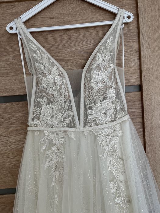 Suknia slubna z brokatem glamour 36/38