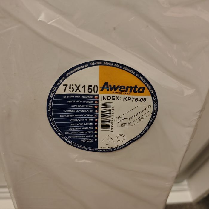Kanał wentylacji Awenta 75 x 150 długość 500