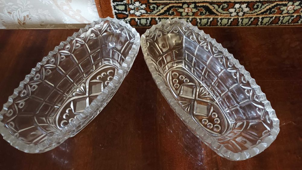 хрусталь ссср винтаж лодка лодочка 2 шт хрустальная лодка