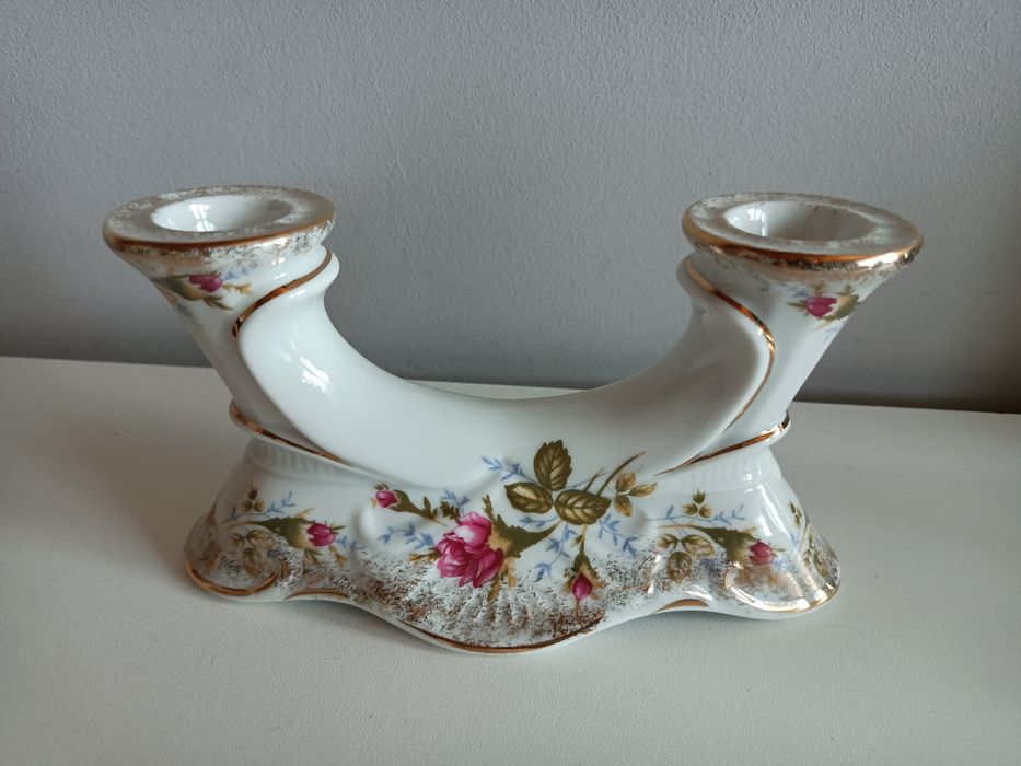 Zestaw porcelanowy Chodzież świecznik dzbanuszek 5 elementów