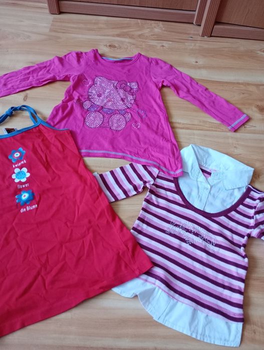 Zestaw ubrań rozmiar 92 sukienka, tunika, bluzka