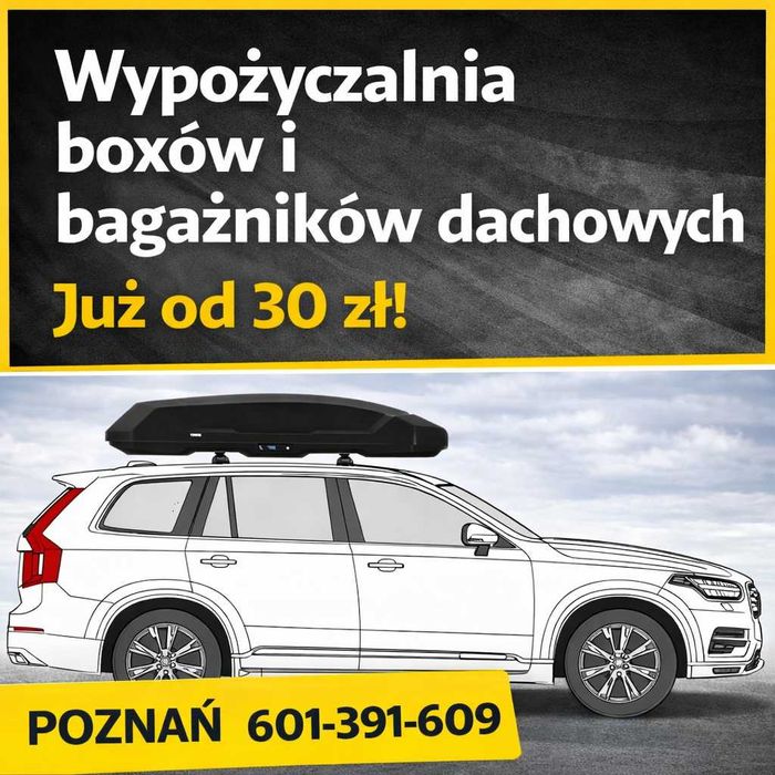 Wynajem box dachowy THULE bagażnik dachowy uchwyt na rowery boks dach