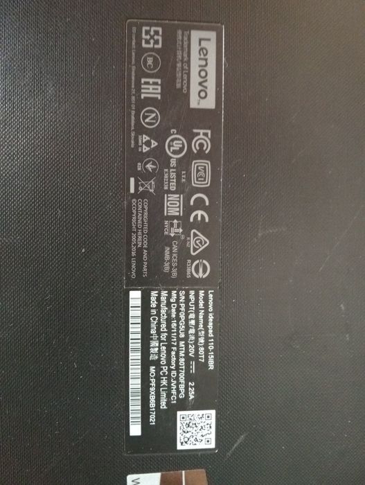 Portátil Lenovo Ideapad 110 15IBR (peças)