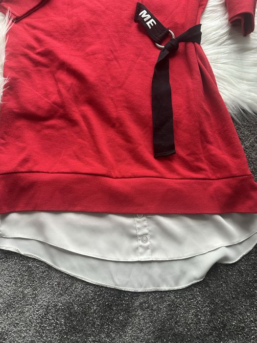 Czerwona tunika oversize xs/s bershka