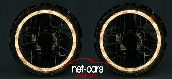 Reflektory lampy przód VW GOLF I 1 74- 91 Angel Eyes Chrom HB Cabrio