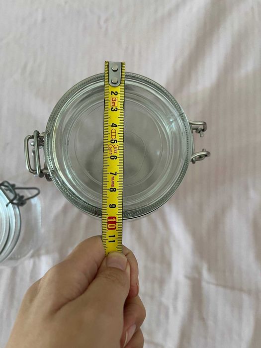 2 frascos de vidro com fecho hermético – Bormioli Fido e IKEA