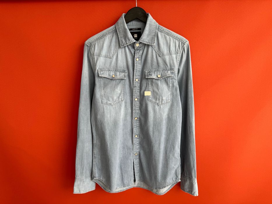 G-STAR RAW Оригінал чоловіча рубашка сорочка джинсова розмір S