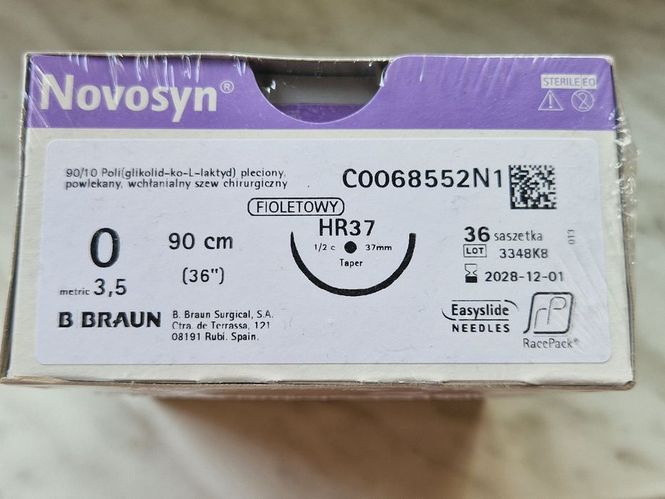 Nici chirurgiczne wchłanialne 36 szt.