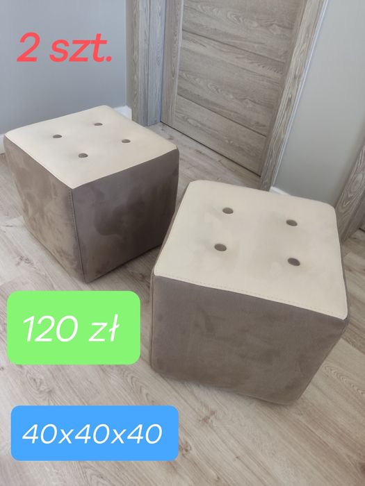 Pufa kostka, pikowana, 2 szt.
