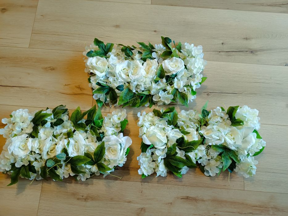 Dekoracja kwiatowa na stół prezydialny ślub,komunia,chrzciny 3szt.