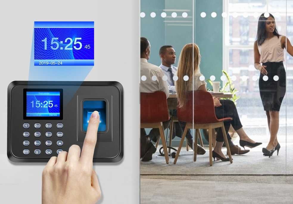 Maquina de pica ponto Relogio com leitor biométrico impressao digital