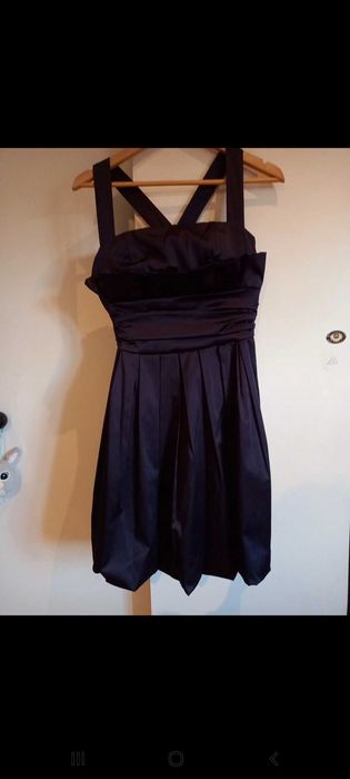 Vestido de cerimónia, roxo, fundo embaulado/camoneano  - S - Cerimónia