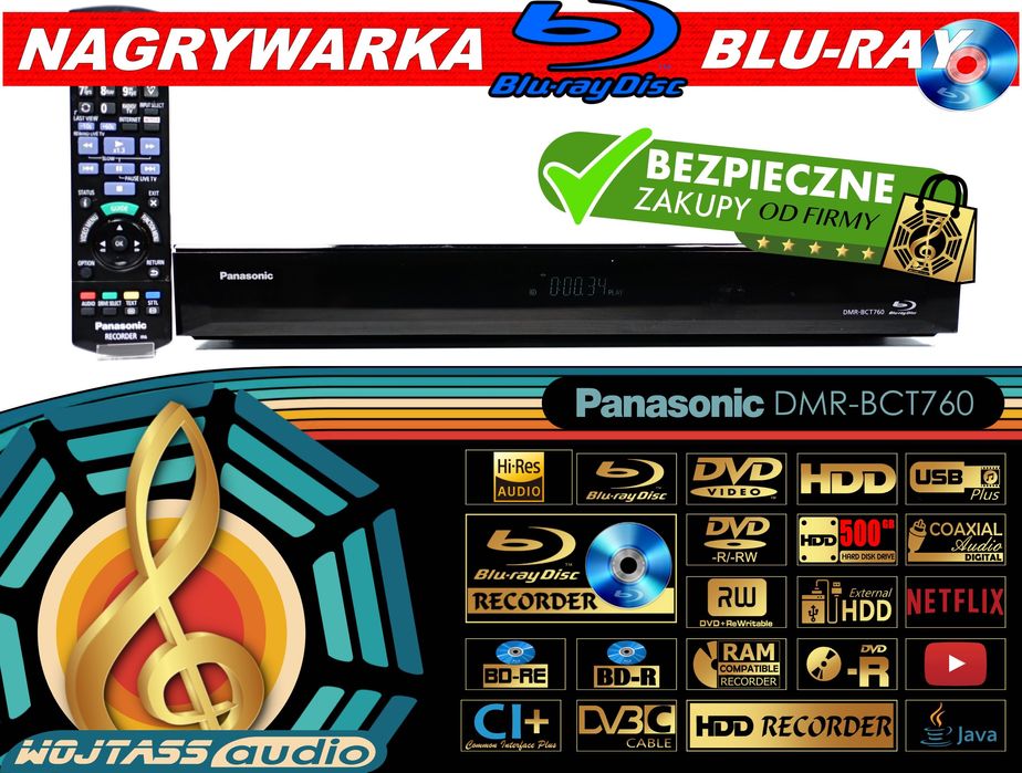 Nagrywarka BLU-RAY Panasonic DMR-BCT760 USB HDD 500GB