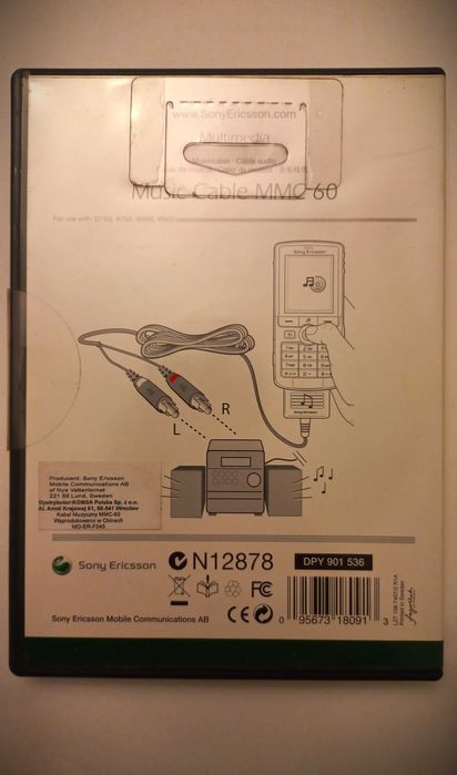 SONY ERICSSON Music Cable MMC-60 kabel połączeniowy RCA audio-out