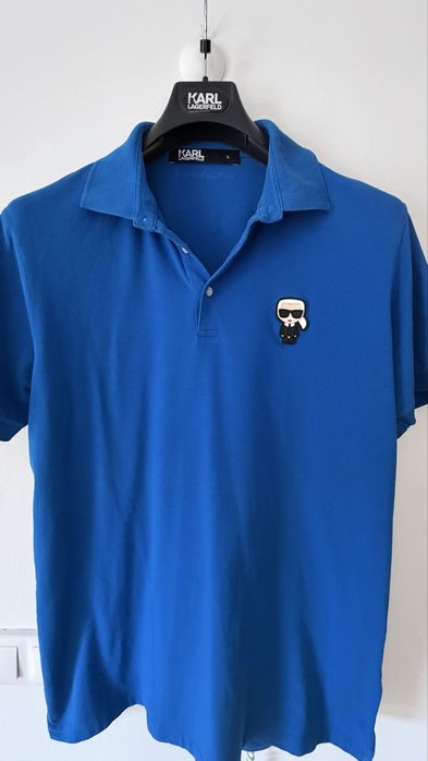 Koszulka polo Karl Lagerfeld – niebieska, rozmiar L