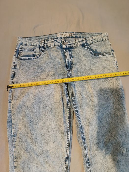 Skinny spodnie jeans 33 L marmurkowe