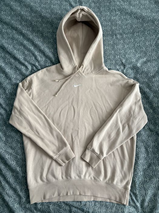 Beżowa bluza z kapturem kangurka Nike 36 S oversize