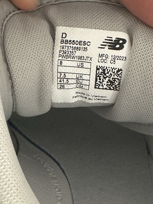 New balance 550 TAM: 41,5