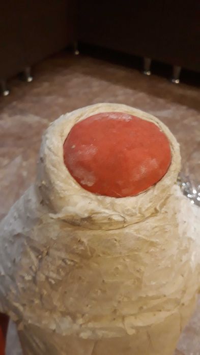 Новогодняя игрушка Дед Мороз из папье маше и ваты, СССР,