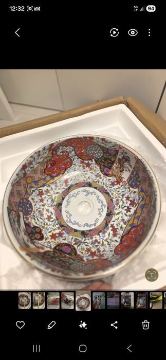Okrągły zlew retro nablatowy, umywalka ceramiczna