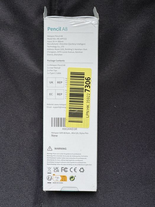 Стилус Metapen Pencil A8 для iPad з магнітним кріпленням та зарядкою USB-C, білий (A76)