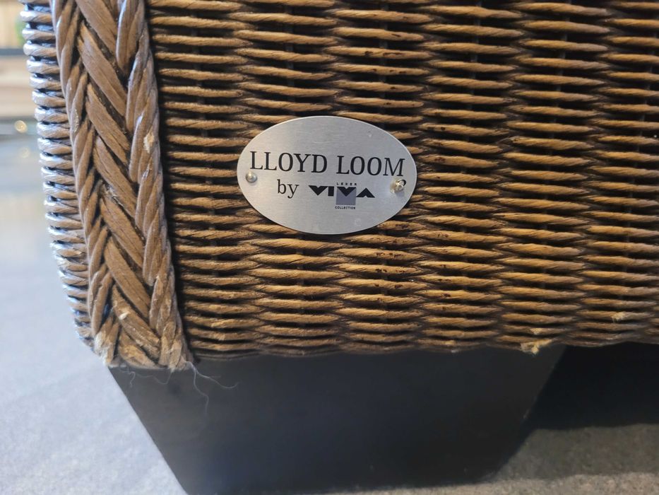 Dwie Kanapy Lloyd Loom 3 osobowa 2 osobowa skóra .