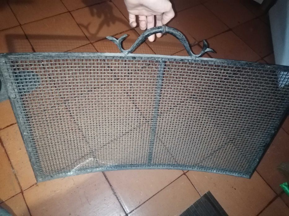 Cerca de lareira ferro forjado antigo 1m largura