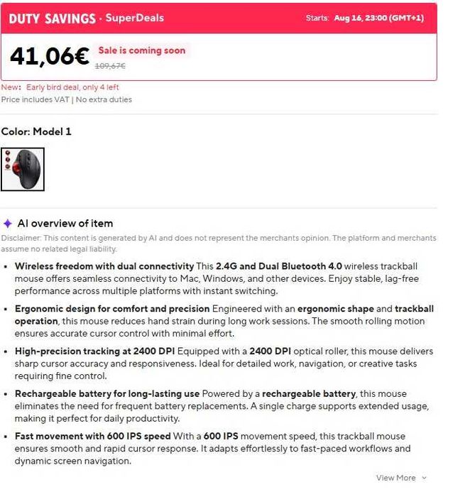 Trackball mouse JOMAA