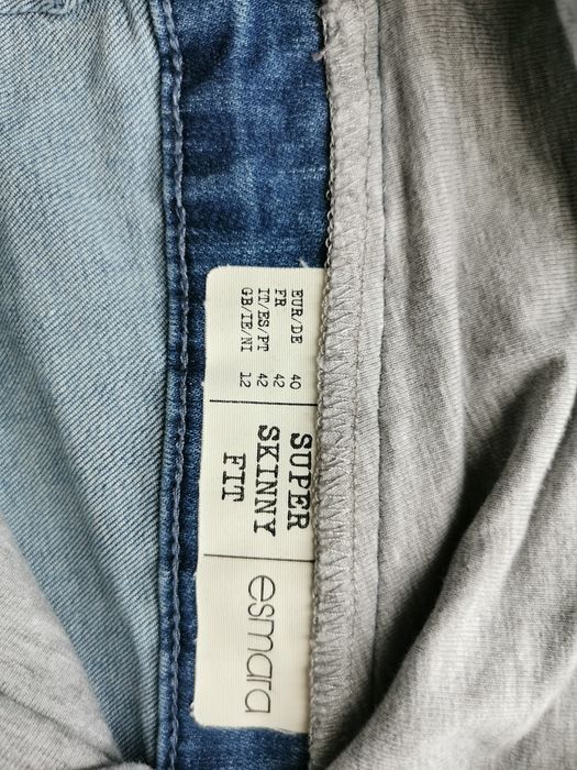 Super skiny fit jeansy esmara damskie spodnie ciążowe mama 40 idealny