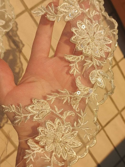 Фата айворі ручна робота бісер