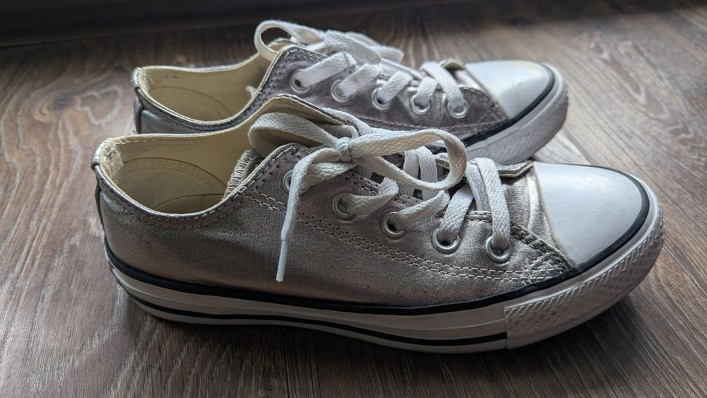 Trampki Converse 37 srebrne metaliczne All Star