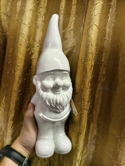 Krasnal biały około 30 cm figurka dom ogród