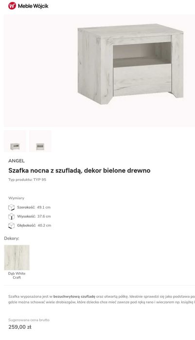 Angel TYP 95 Szafka nocna z szufladą