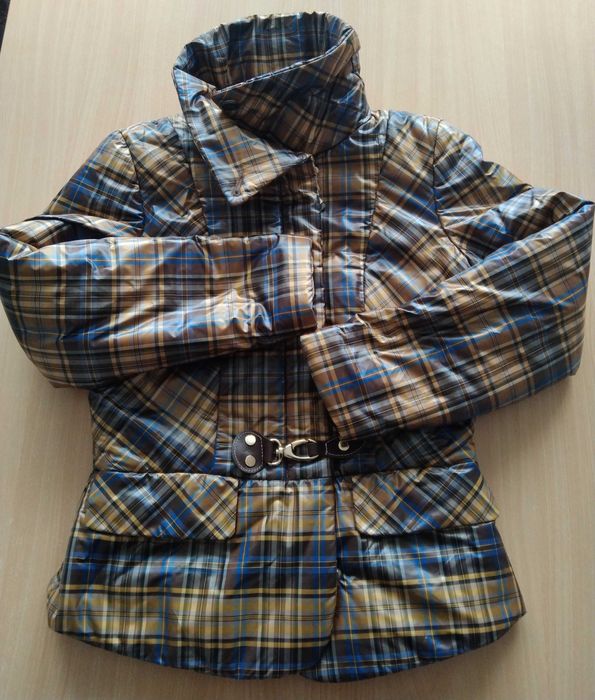 Trussardi Jeans kurtka przejściowa wiosenna/jesienna w kratę 42