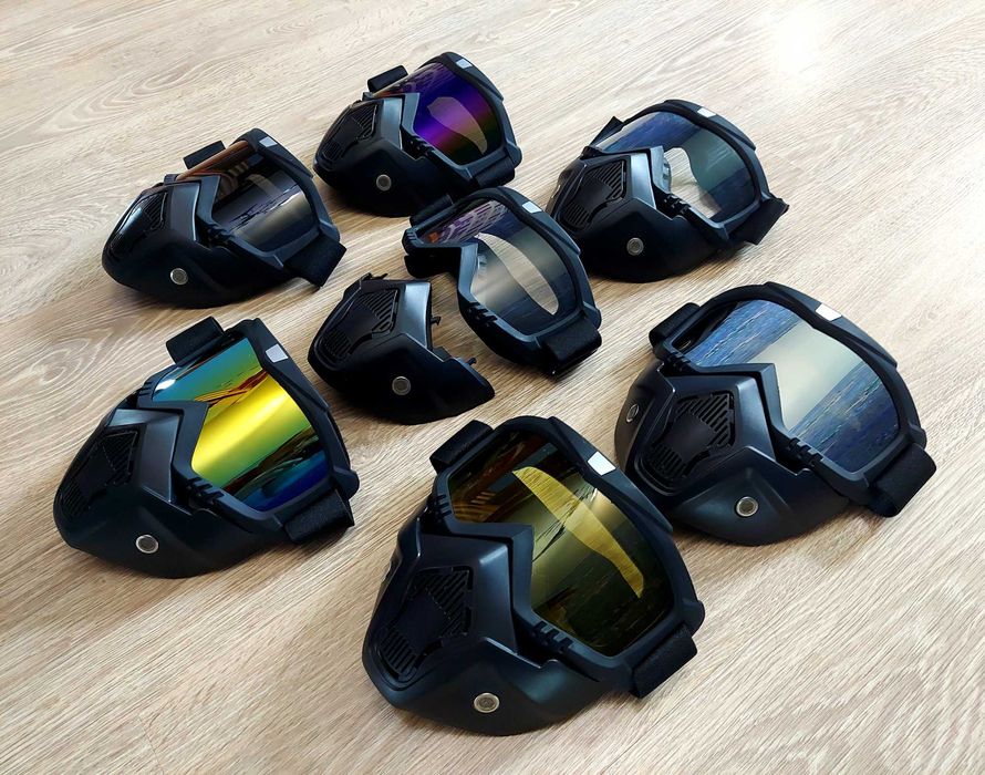 Захисна маска + окуляри, маска пейтбол, страйкбол, мото окуляри лижні