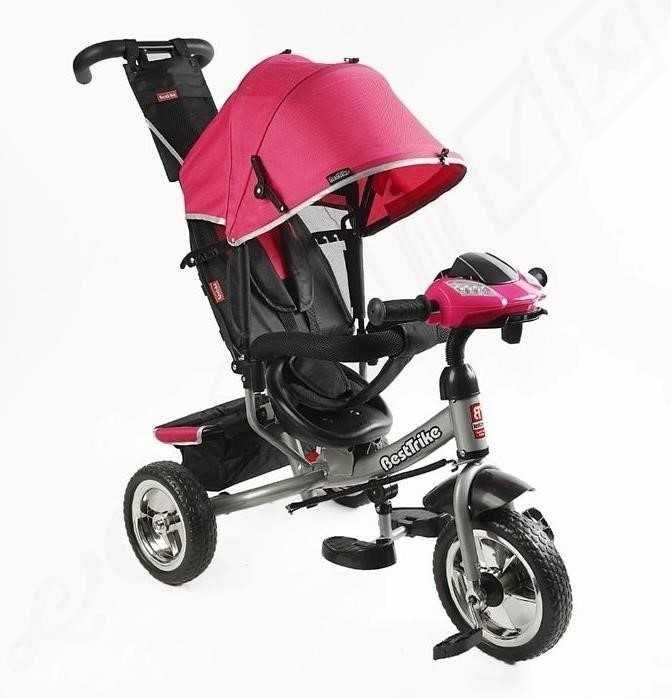 Триколісний дитячий велосипед-коляска, музика, фара