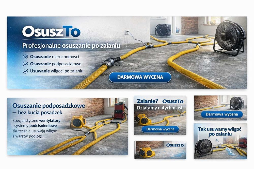 OSUSZANIE / OZONOWANIE budynków po zalaniu posadzek tynków lokalizacja