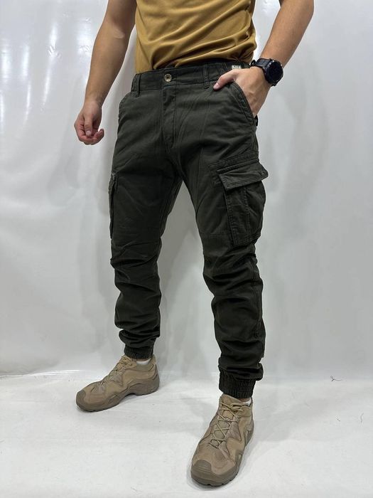 Штани чоловічі джогери LOSHAN олива чорні