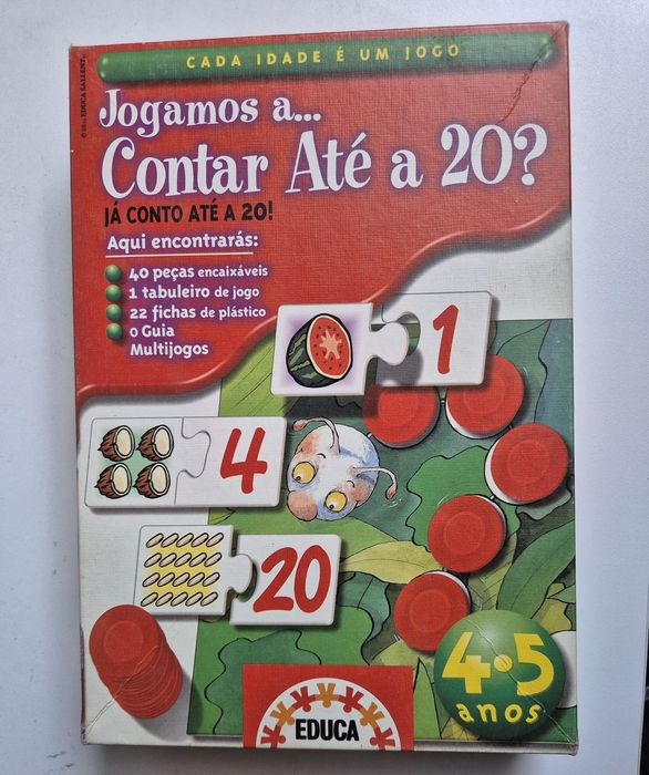 Jogo infantil didático para aprender a contar até 20.